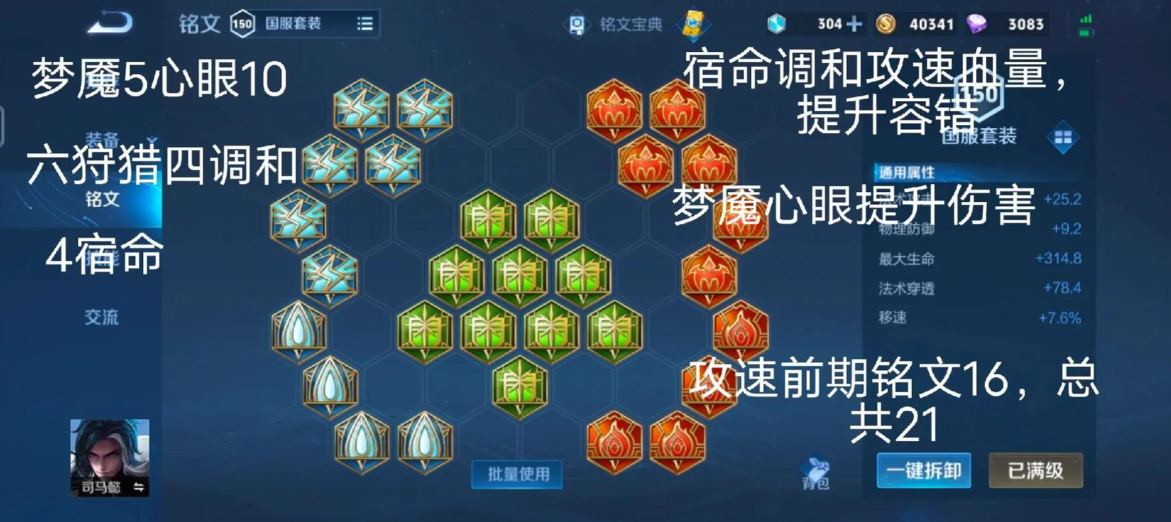 王者荣耀司马懿怎么搭配出装铭文