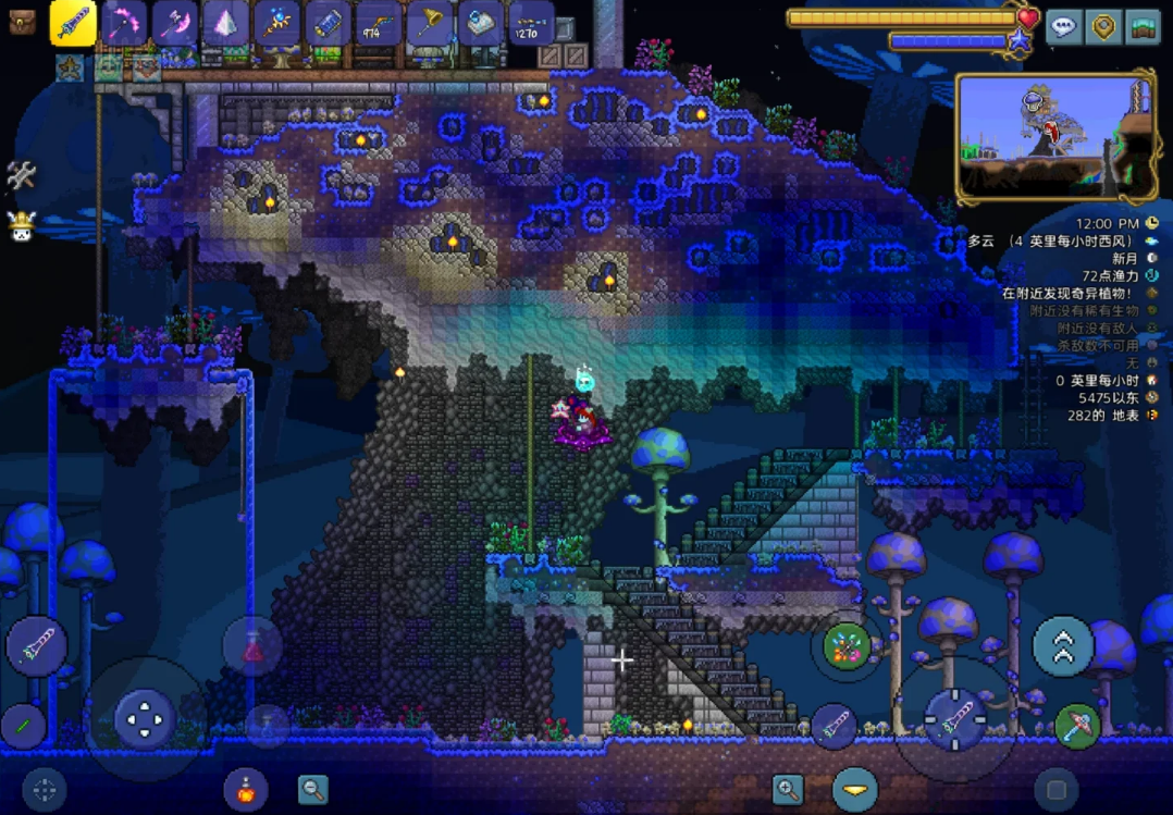 泰拉瑞亚发光蘑菇群落在哪