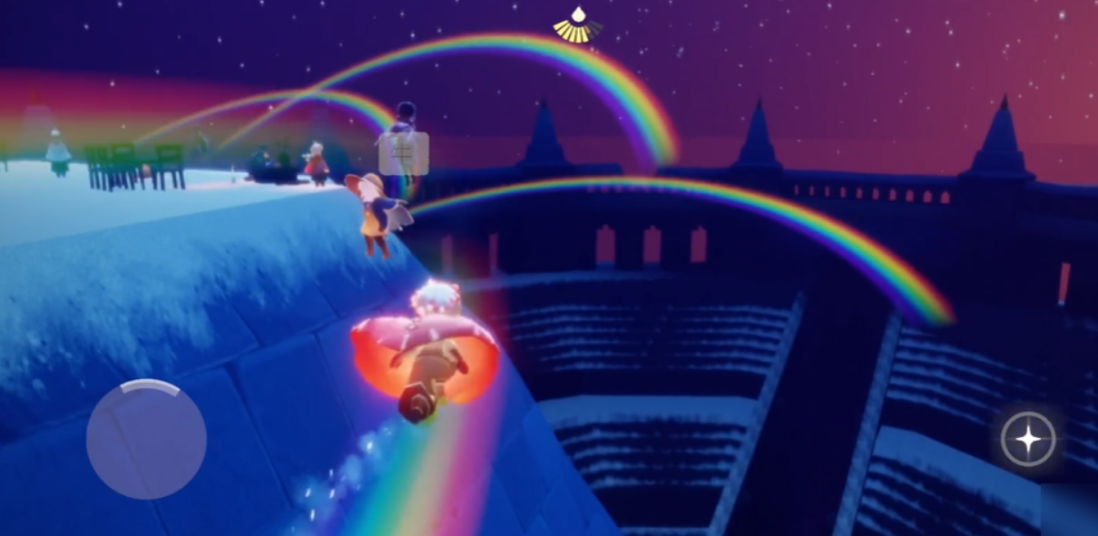 光遇彩虹如何平放