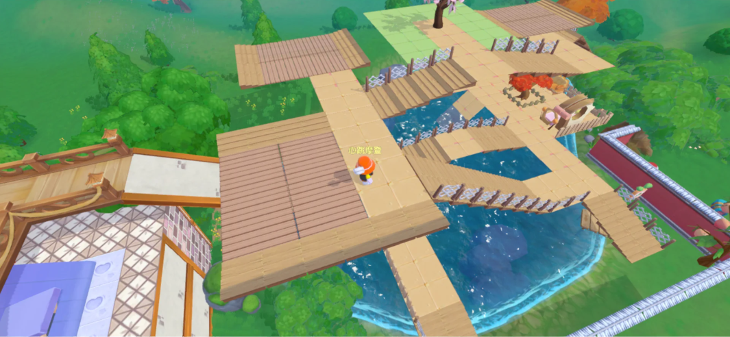 摩尔庄园建筑怎么放水上