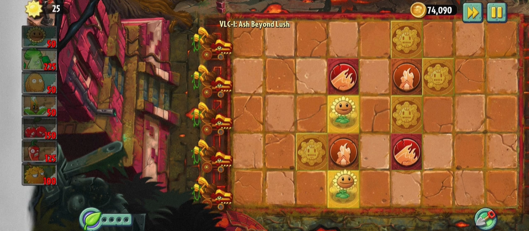 植物大战僵尸2失落之城火山怎么过