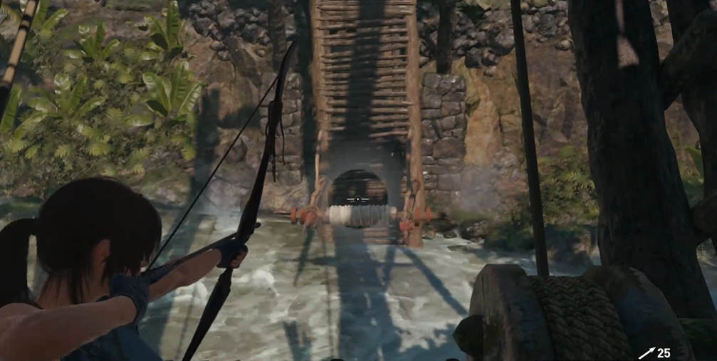 古墓丽影暗影怎么把桥拉起来